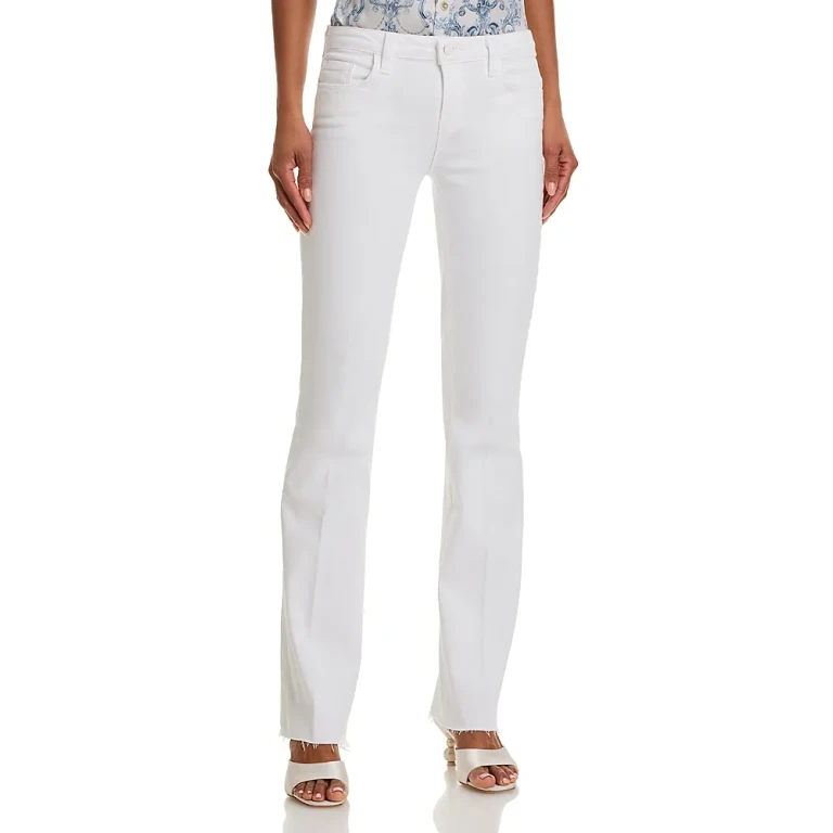 L'Agence Sneeki Straight Leg Jeans in Blanc