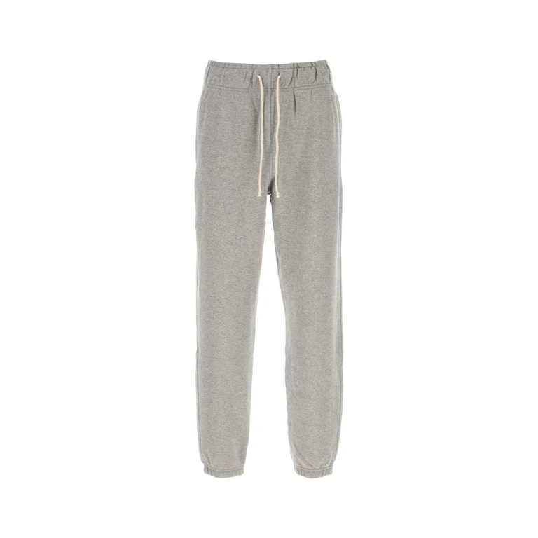 New Balance Melange Grey Cotton Blend Joggers Athleticgrey Exterior: Elastane Pantaloni - Men
