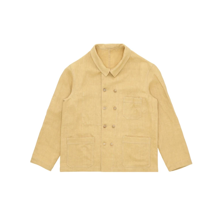 Fortela Manteco Linen French Work Jacket Brown - Men