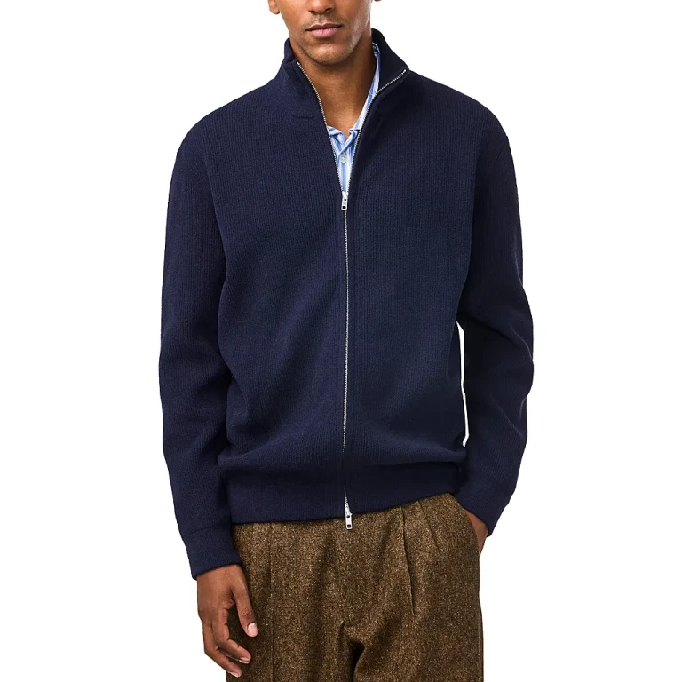 NN07 Danny Full Zip Ribbed Sweater