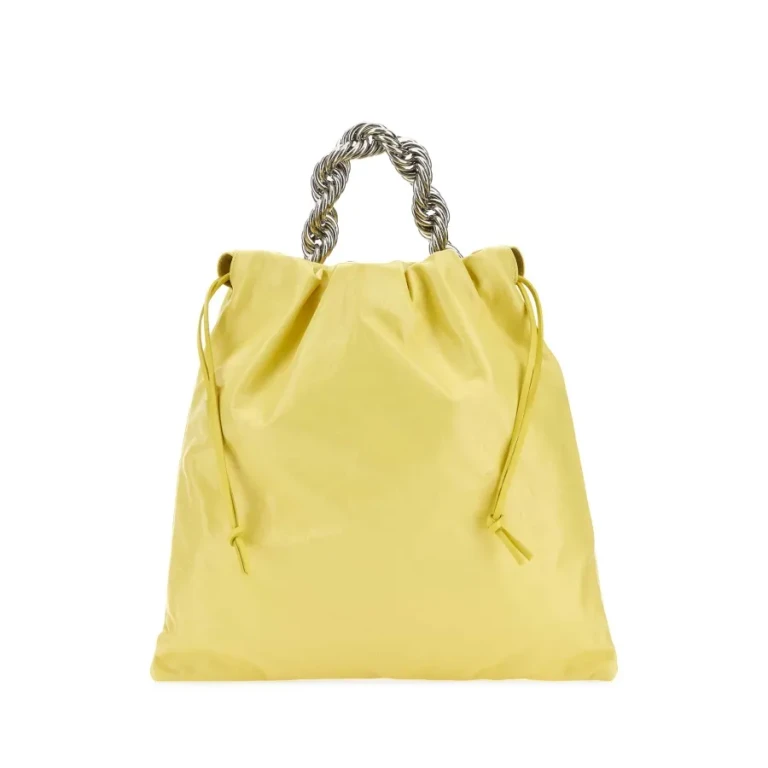 Yellow Leather Bucket Bag