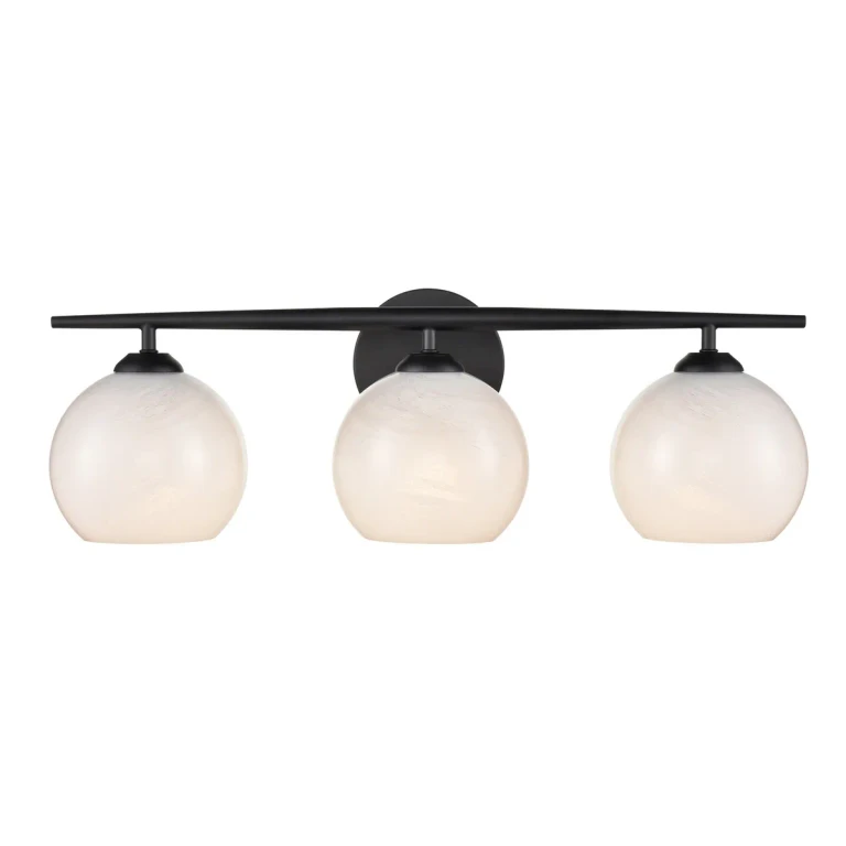 Matte Black Bathroom Vanity Light from the Kimorra Collection