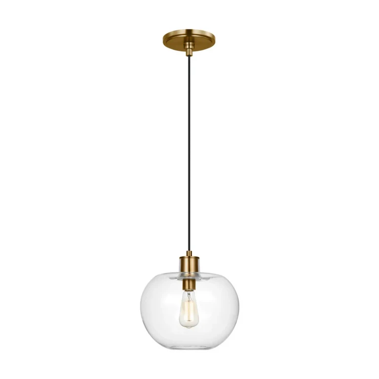 Burnished Brass One Light Pendant from the Mela Collection