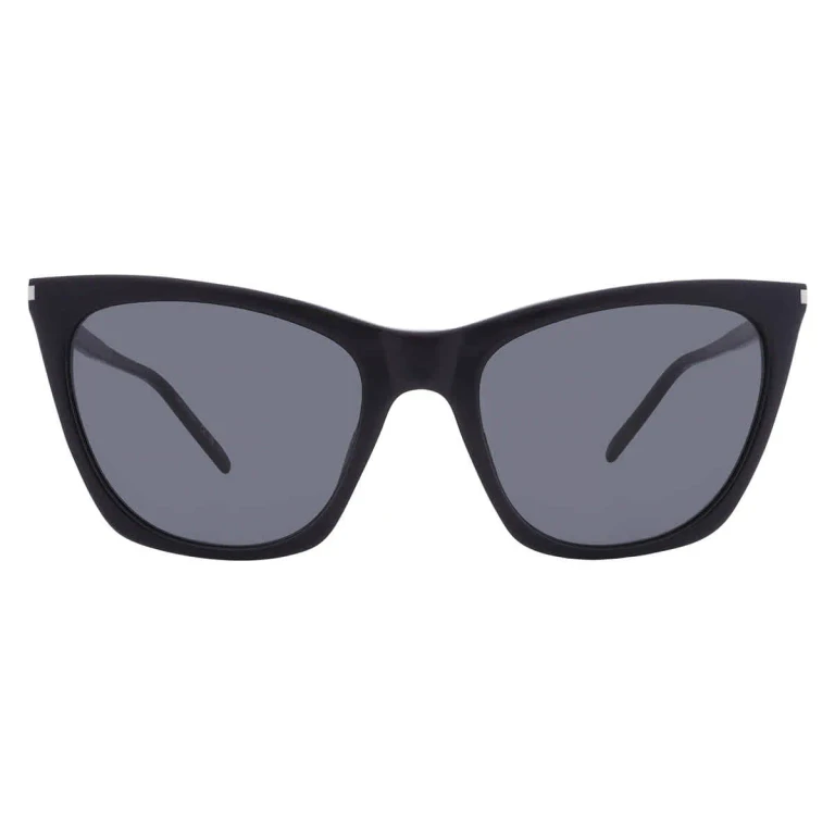 Saint Laurent Grey Cat Eye Ladies Sunglasses SL 214 KATE THIN 001 55