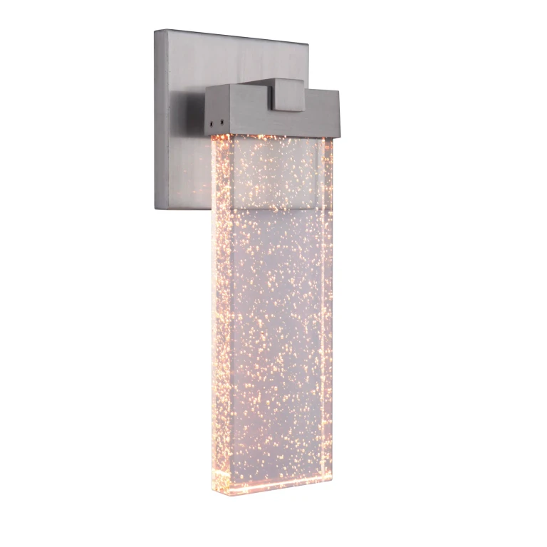 Satin Aluminum LED Outdoor Wall Lantern from the Aria Collection