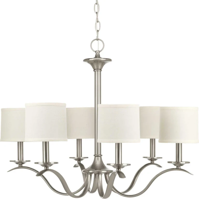 Brushed Nickel Six Light Chandelier from the Inspire Collection