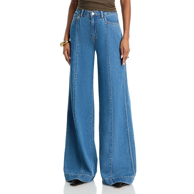 L'Agency Sandy High Rise Wide Leg Jeans in Wilton
