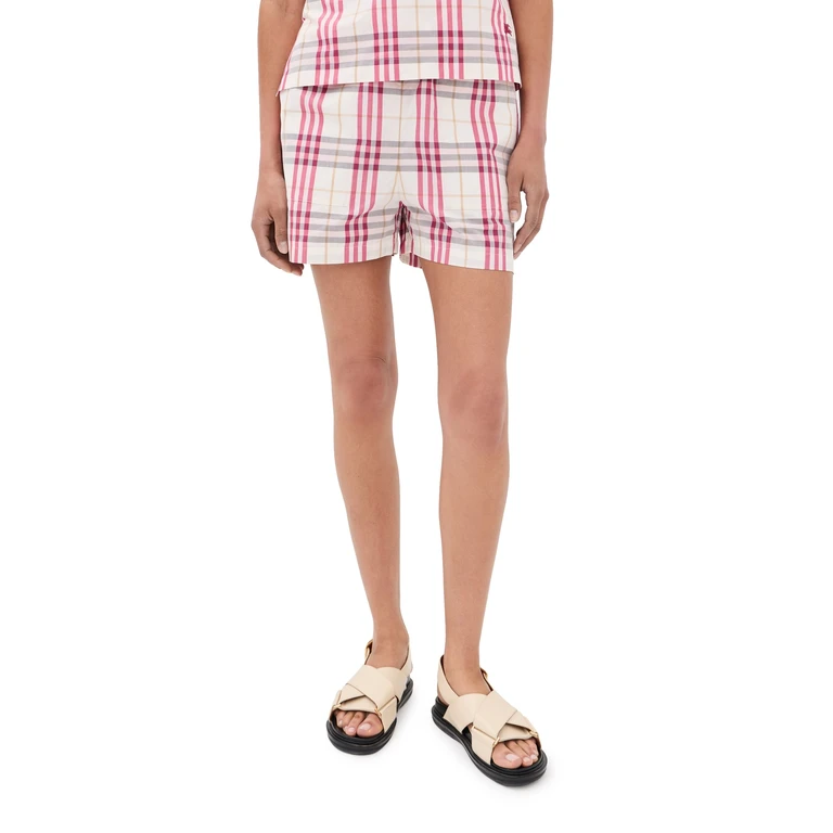 Burberry Evelyn Check Shorts Aubergine Purple 4