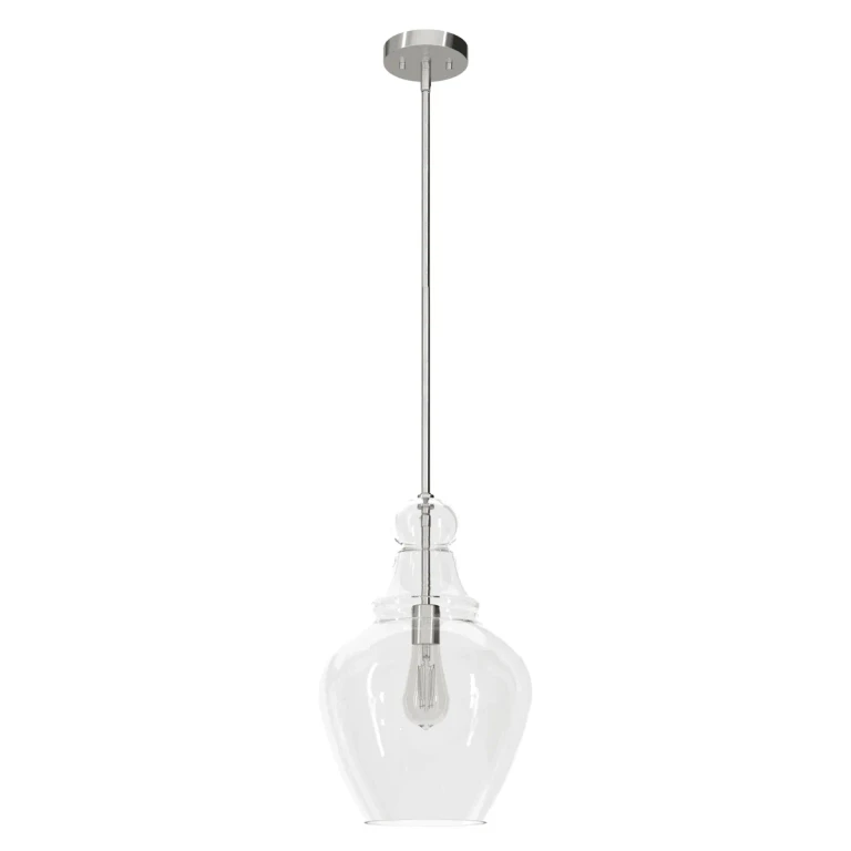 Brushed Nickel One Light Pendant from the Maple Park Collection
