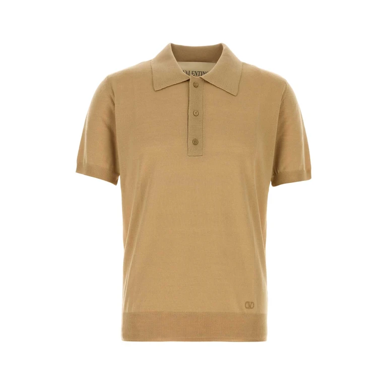 Valentino Garavani Camel Wool Polo Shirt Beige Virgin - Men