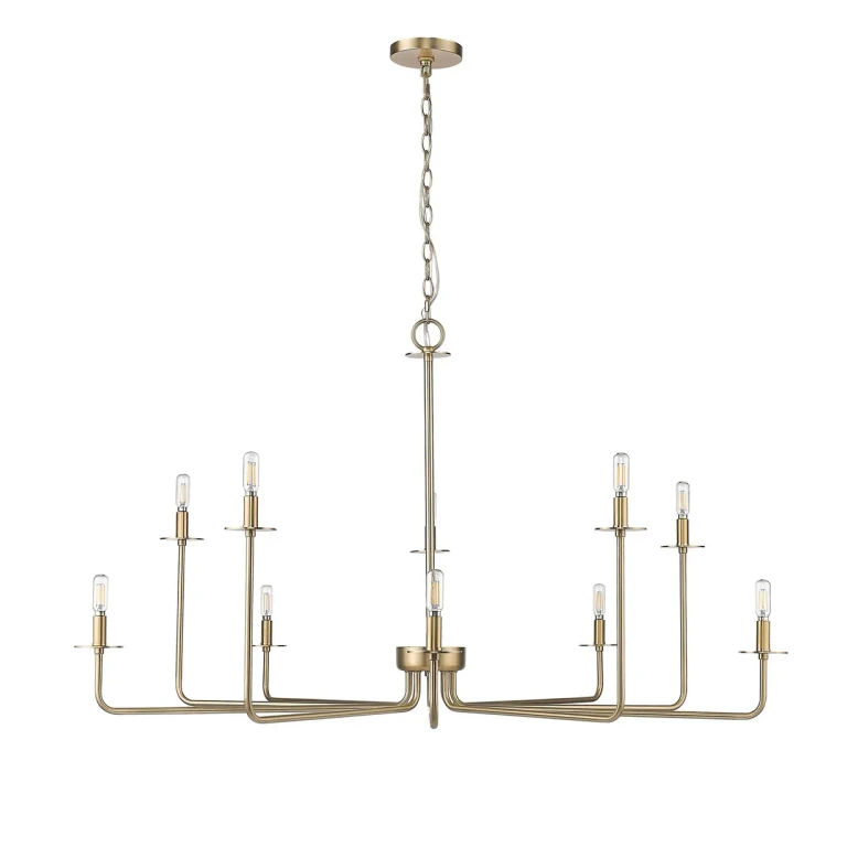 Modern Gold Ten Light Chandelier from the Marceline Collection