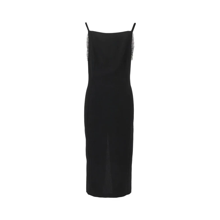 PINKO Midi dress with jewelled shoulders Woman 38