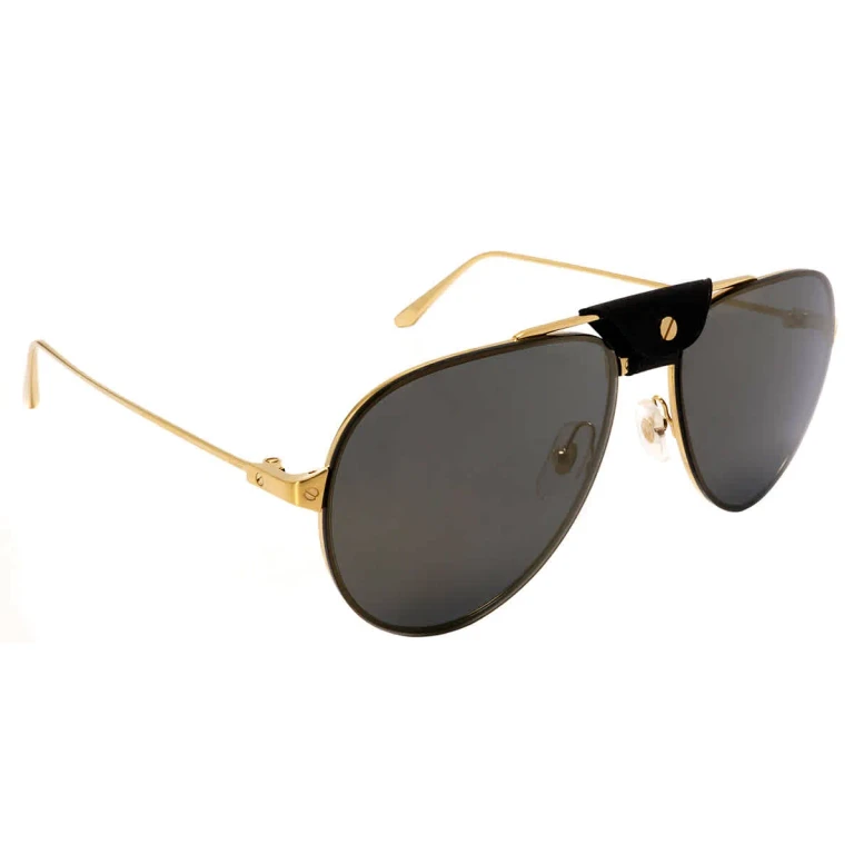 Cartier Santos de Cartier Grey Pilot Mens Sunglasses CT0166S 002 60