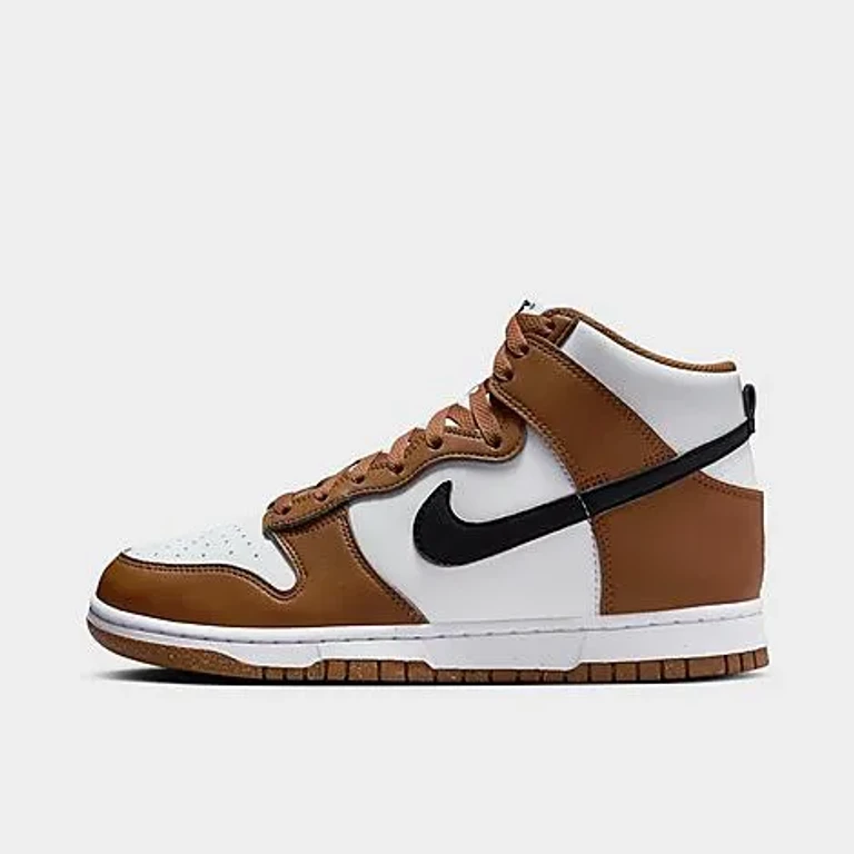 Nike Women's Dunk High Next Nature Casual Shoes in Light British Tan/Black/White Size: 5.0