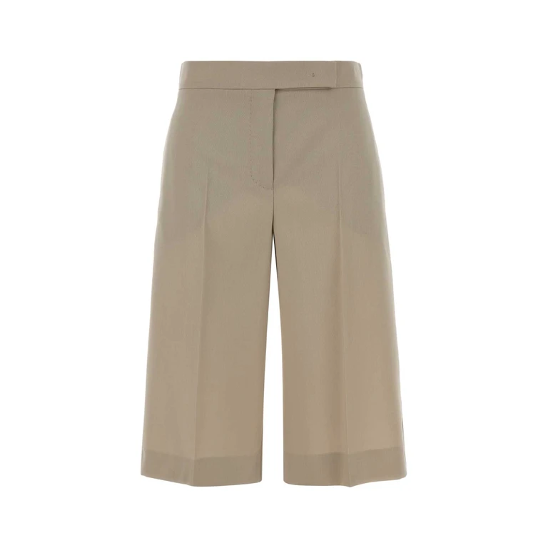 Max Mara Sand Wool Blend Mile Bermuda Shorts Beige - Women