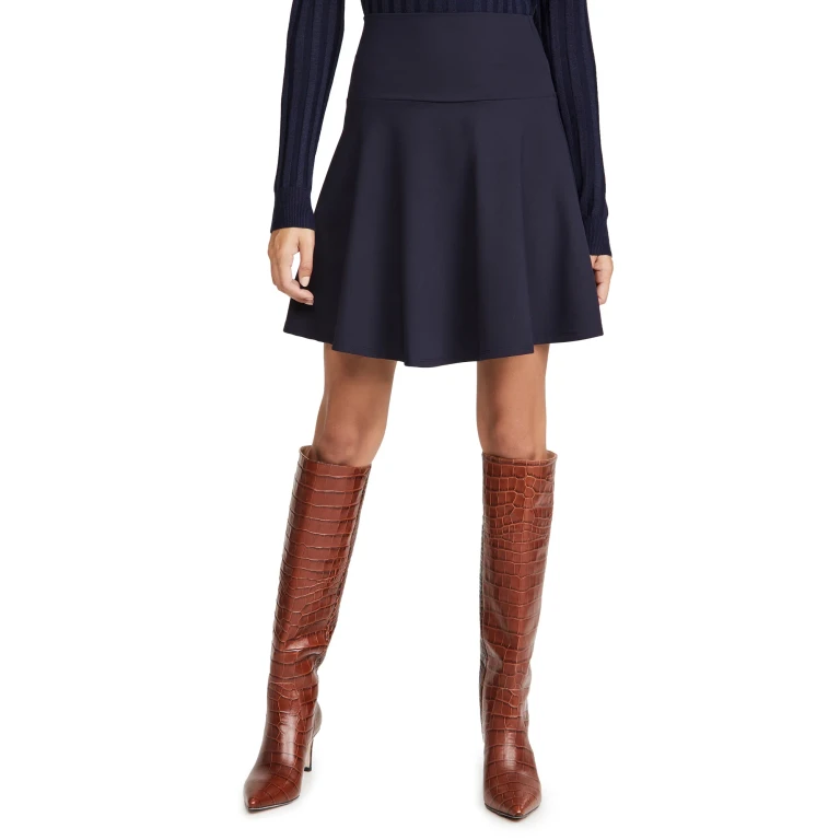 Susana Monaco High Waisted Flare Skirt Black L