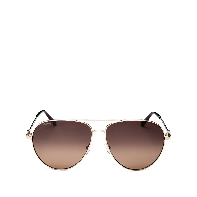 Ferragamo Timeless Collection Brow Bar Aviator Sunglasses, 61mm