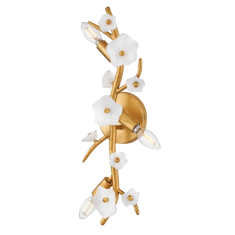 Distressed Brass LED Wall Sconce from the Azalea Collection