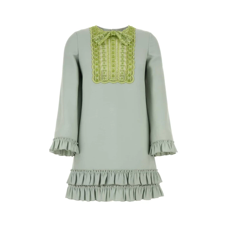 Valentino Garavani Mint Green Wool Blend Mini Dress