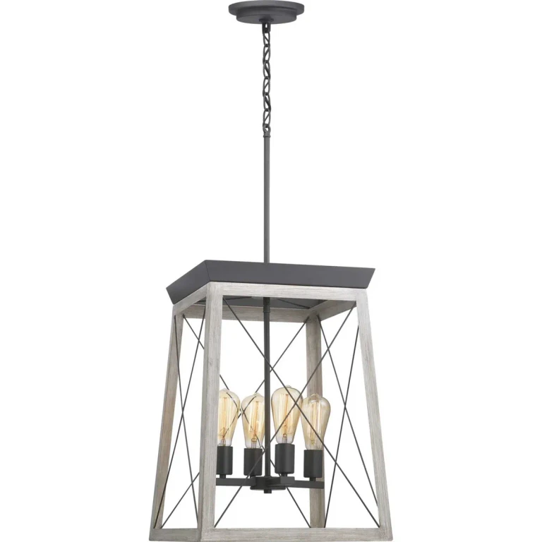 Graphite Four Light Foyer Pendant from the Briarwood Collection