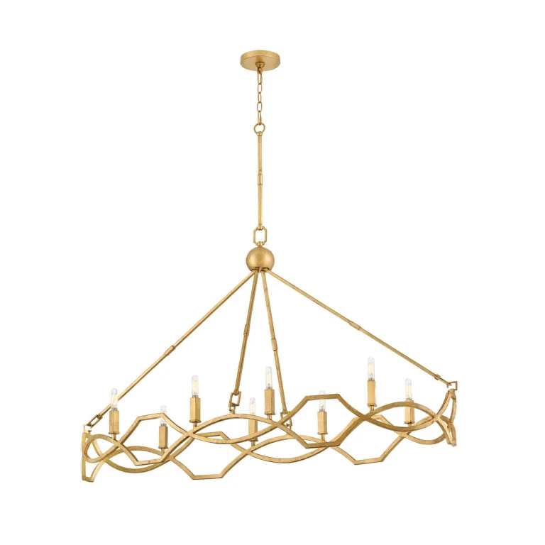 Distressed Brass LED Linear Pendant from the Leona Collection