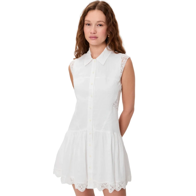 FRAME The Embroidered Day Dress White XL