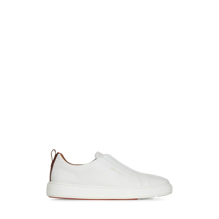 Santoni Leren Sneakers met logoprint