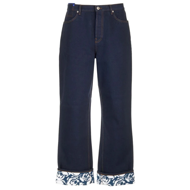Burberry Rose-Print Straight-Leg Jeans