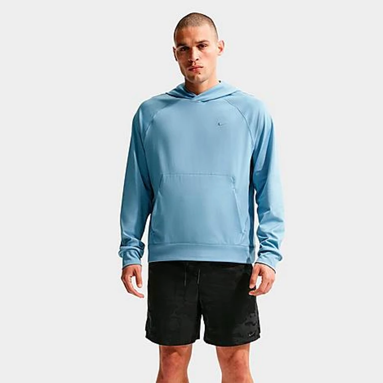 Nike Men's Primary NanoKnit Dri-FIT UV Protection Pullover Training Hoodie in Work Blue/Work Blue Size: XS