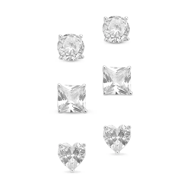 Sterling Forever Statement Stud Earrings, Set of 3