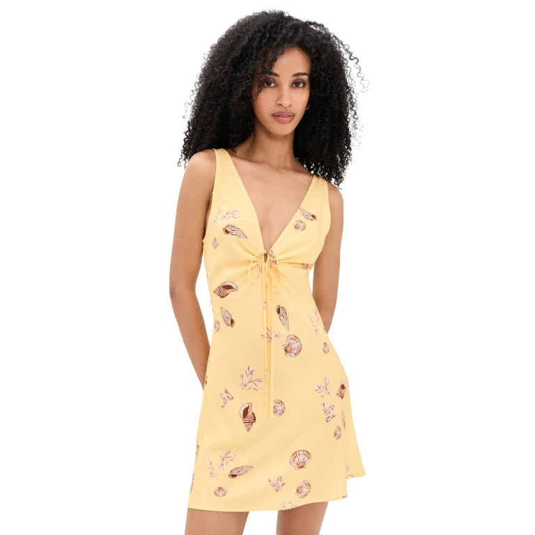 MINKPINK Marisol Keyhole Mini Dress Butter Seashells L