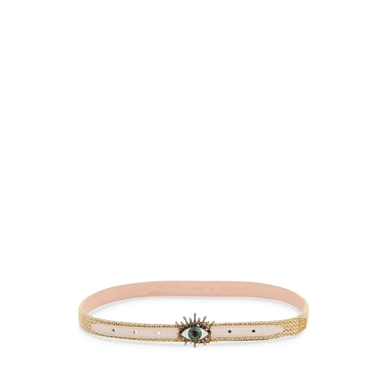 Kurt Geiger London Women's Evil Eye Raffia Belt