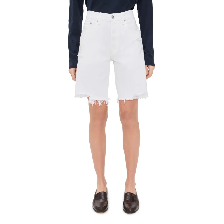 Madewell The Essex Long Baggy Shorts Tile White 31