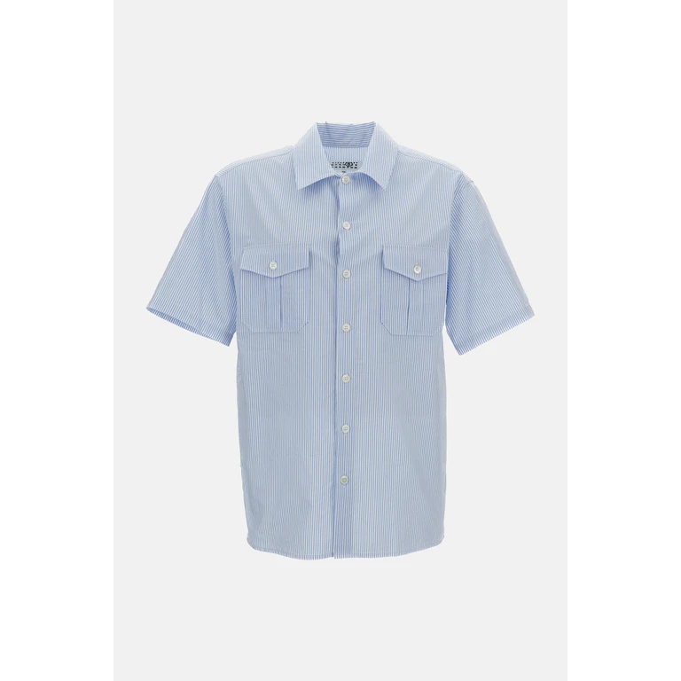 Mm6 Maison Margiela Shirts Clear Blue - Men