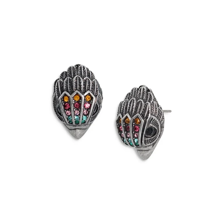 Kurt Geiger London Multicolor Pave Eagle Stud Earrings