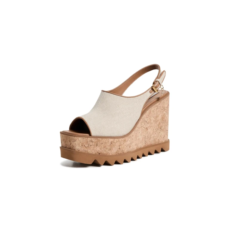 Stella McCartney Sneakelyse Slingback Sandals Ecru 38.5