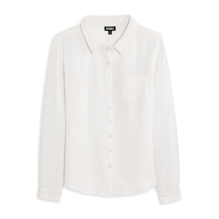 KatieJnyc Girls' Eliza Gauze Button Down Shirt - Big Kid