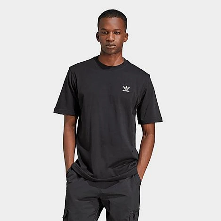 adidas Men's Originals Trefoil Essentials T-Shirt in Black Size: Small