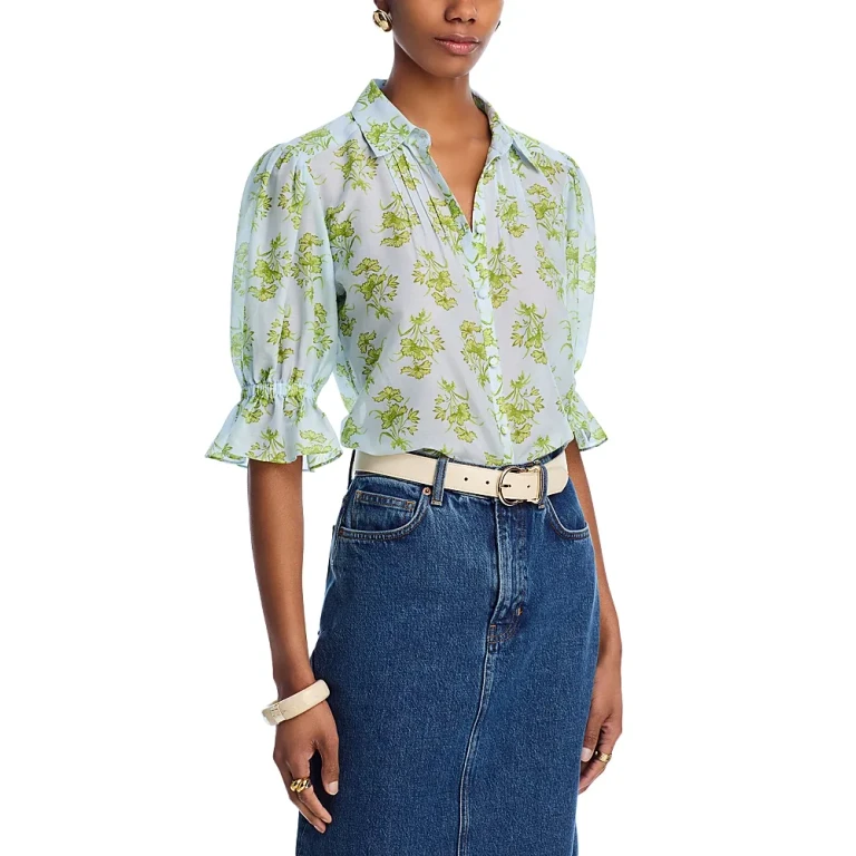 Cinq a Sept Papyrus Floral Pintuck Fiona Top