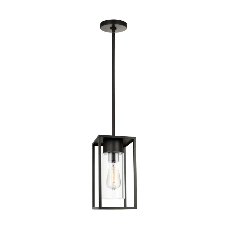 Antique Bronze One Light Outdoor Pendant from the Vado Collection