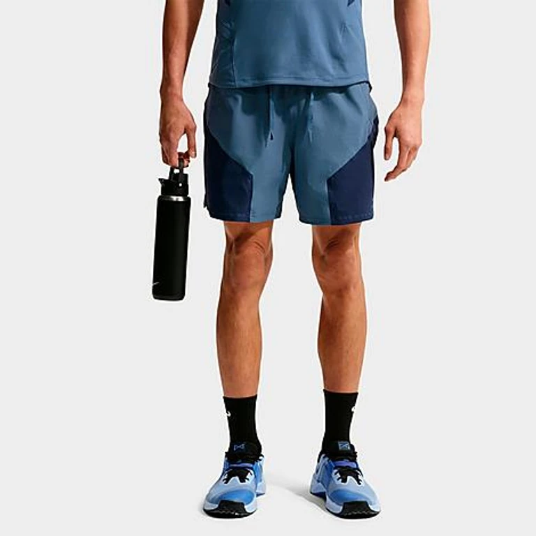 Nike Men's Pro Training Dri-FIT ADV 6" Shorts in Diffused Blue/Midnight Navy/Diffused Blue Size: XS