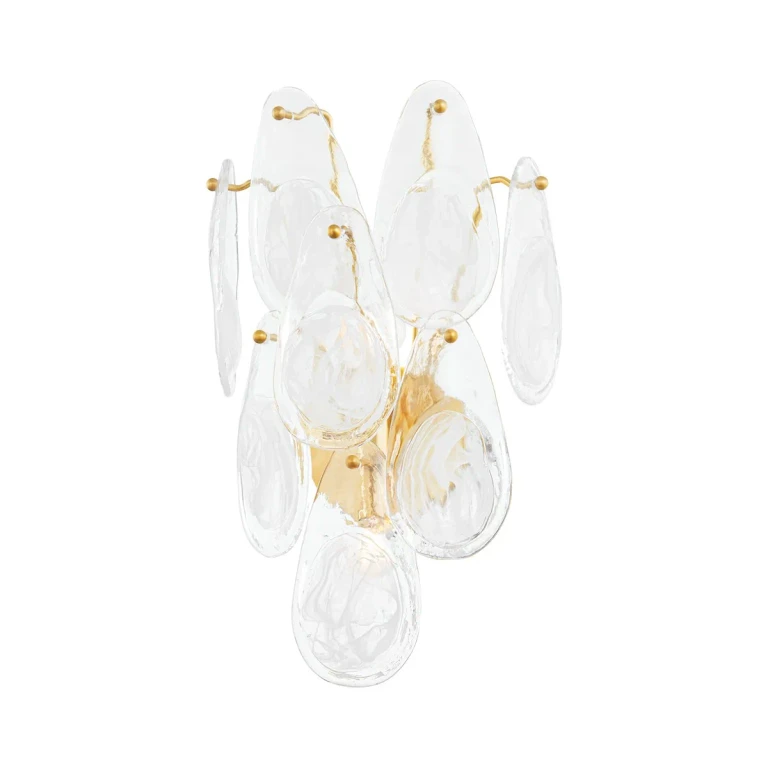 Aged Brass Two Light Wall Sconce from the Darcia Collection