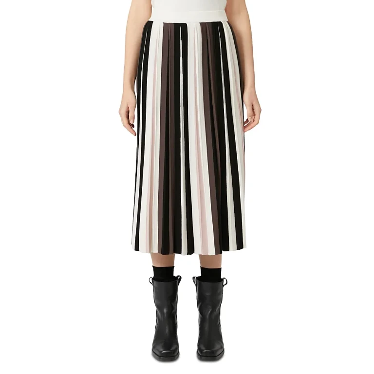 Weekend Max Mara Pleiadi Multicolor Pleated Striped Skirt
