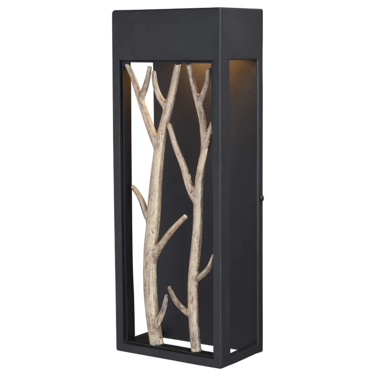 Textured Black and Poplar LED Outdoor Wall Mount from the Ocala Collection