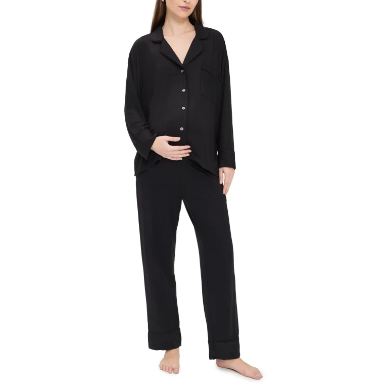 HATCH Ultra Soft Jersey Maternity Pajama Set Black XS