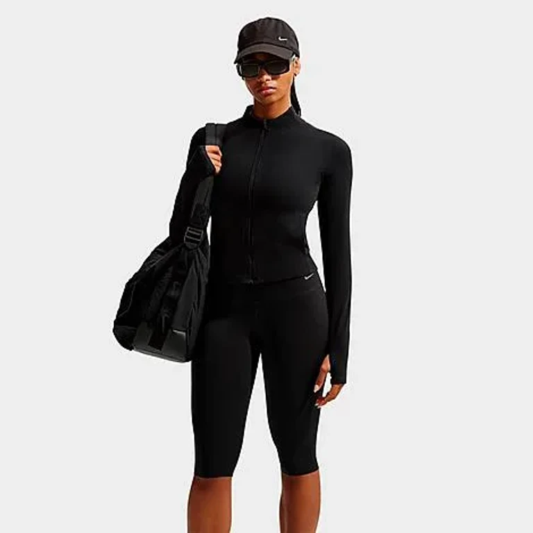 Nike Women's Zenvy Dri-FIT Full-Zip Jacket in Black/Cool Grey Size: XXS