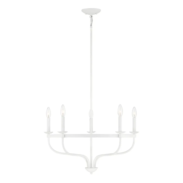 Trade Winds Jason 5-Light Chandelier in Bisque White