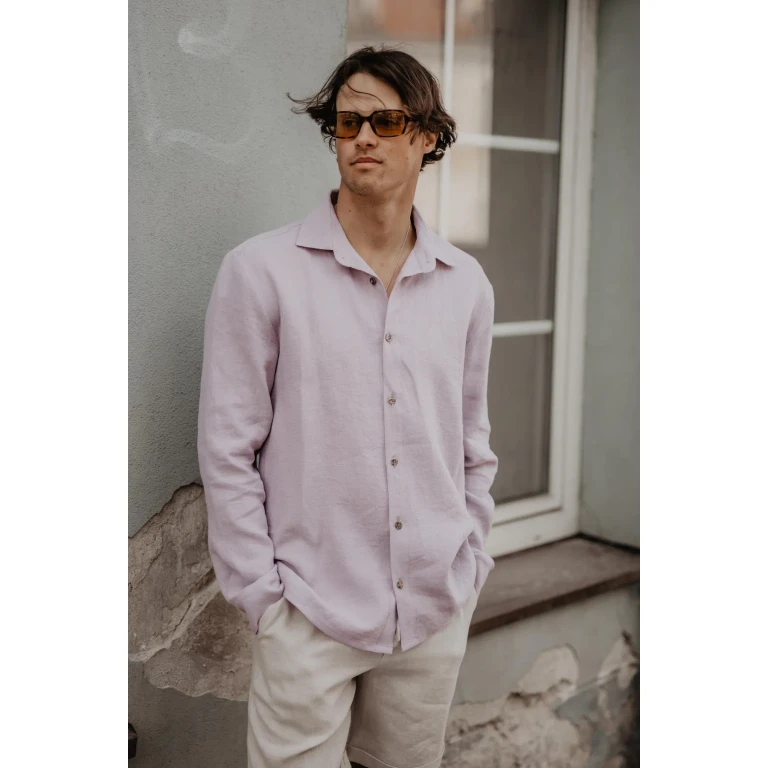 Classic linen shirt HECTOR in Dusty Rose