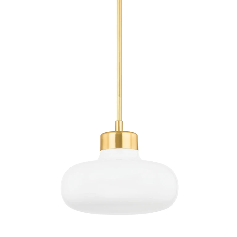 Aged Brass One Light Pendant from the Eliana Collection