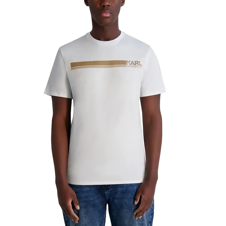 Karl Lagerfeld Paris Race Stripe Slim Fit Logo Tee